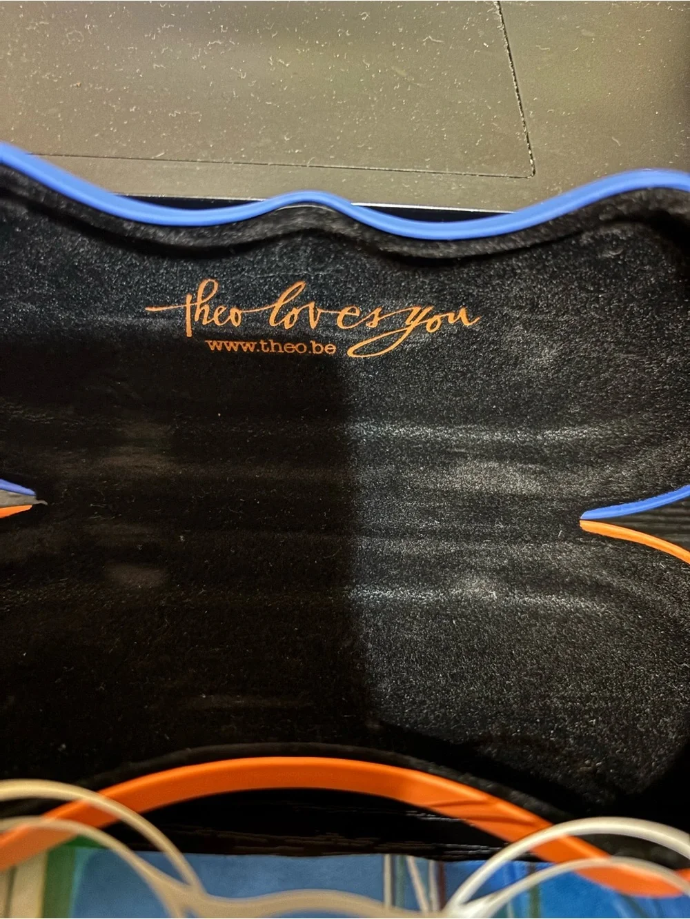 Theo 'Theo Loves You' Belgium design   - Black with Blue & Orange Trim Case